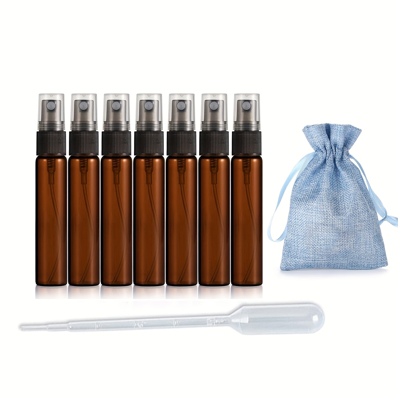 20 Pack Set 10ML Protable Refill Bulk Atomizer Spray Travel Perfume Bottle  Hydrating Empty Bottle (Brown)