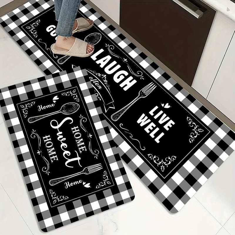 Barbershop Pattern Kitchen Rug Non Slip Carpet Door Floor - Temu