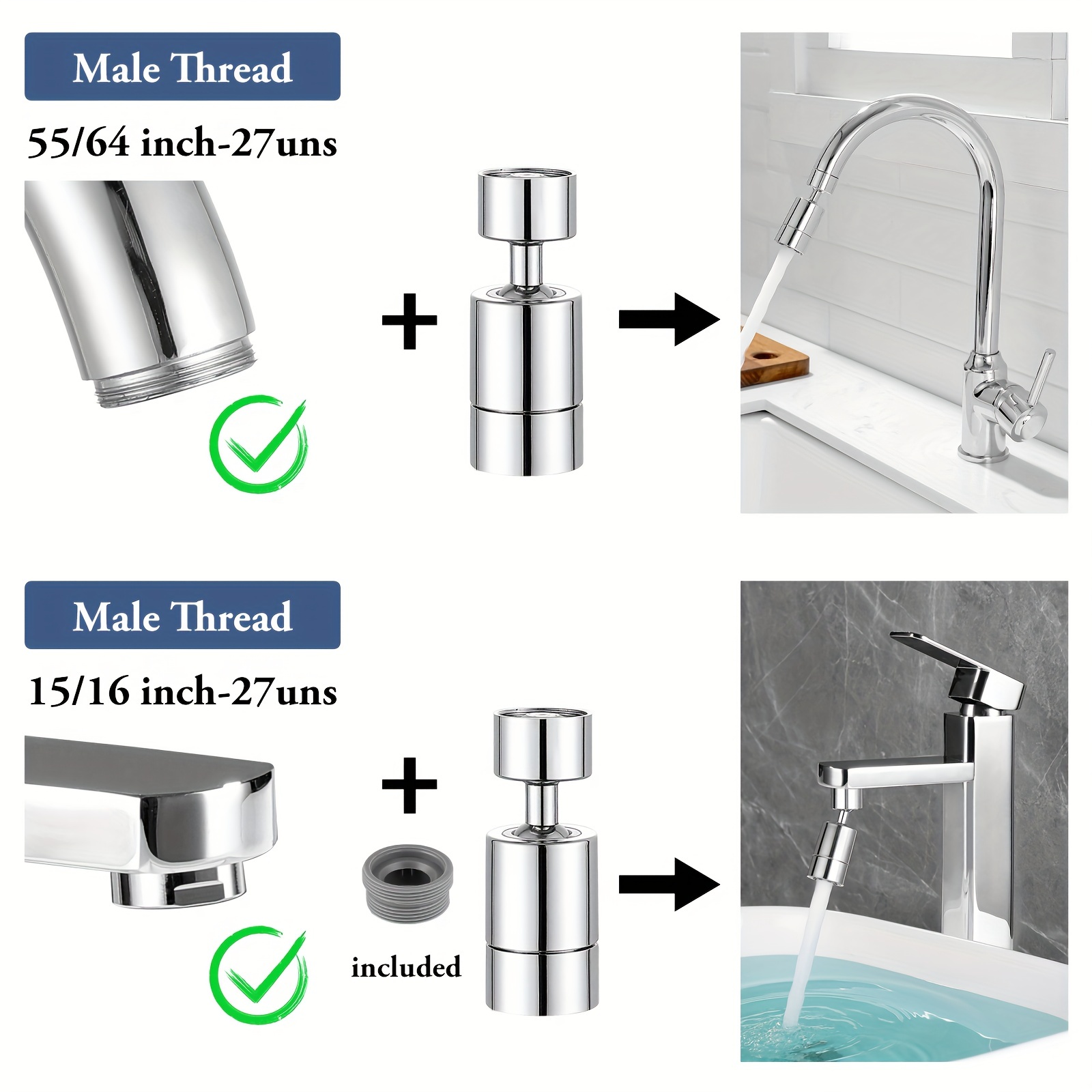 Sink Faucet Aerator 360 Degree Swivel Kitchen Faucet Aerator - Temu