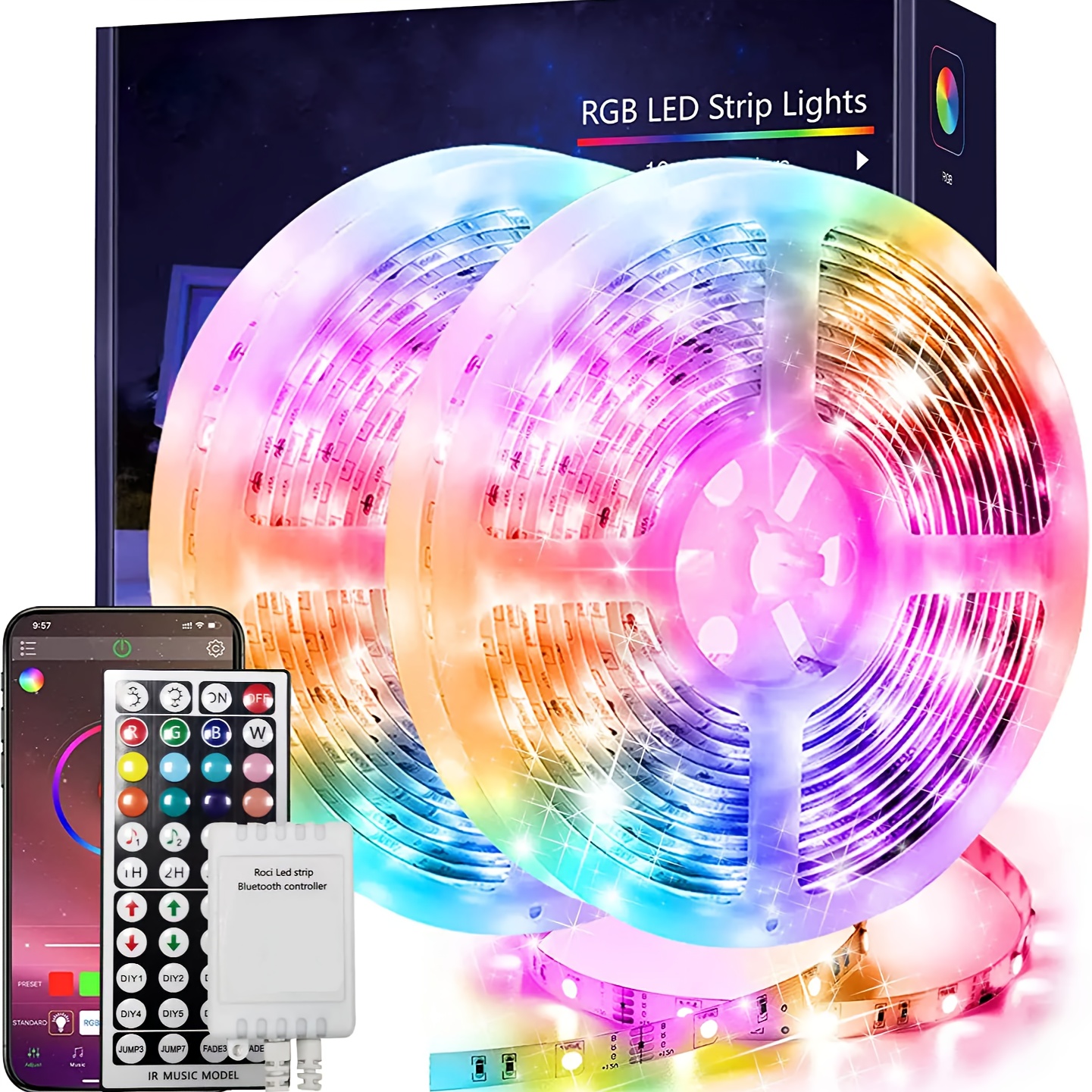 Tira De Luces LED Inteligentes De 100 Pies Tira De Luces RGB - Temu
