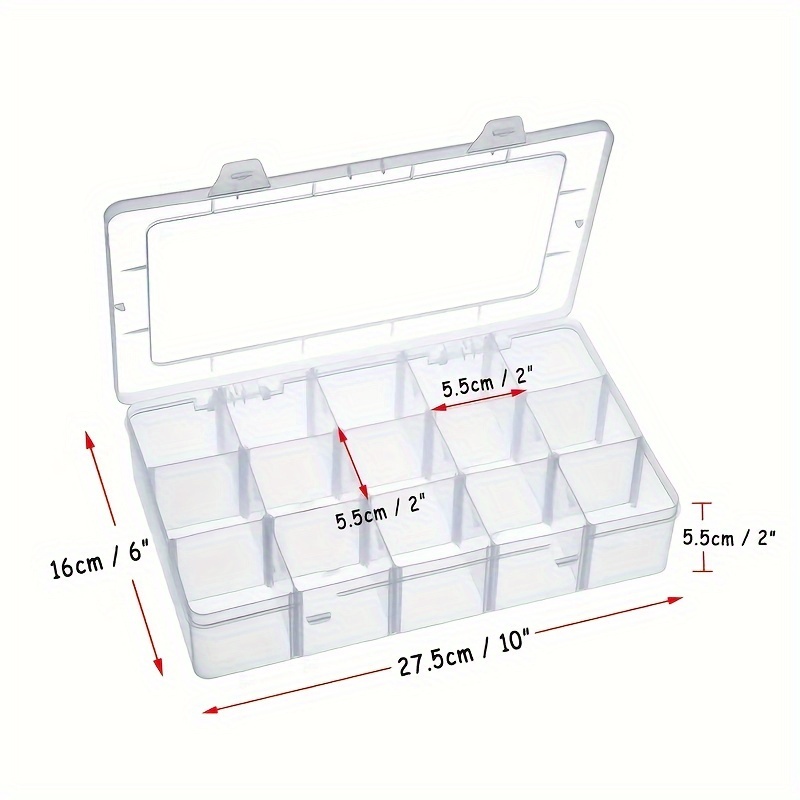 Large Plastic Storage Organizer Box Adjustable Dividers - Temu