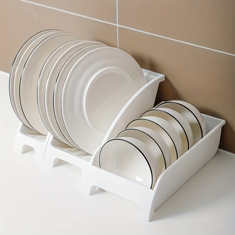 Kitchen Plastic Dish And Plate Storage Rack, New Cabinet Organizer For Bowls,  Plates, And Utensils, Kitchen Supplies - Temu