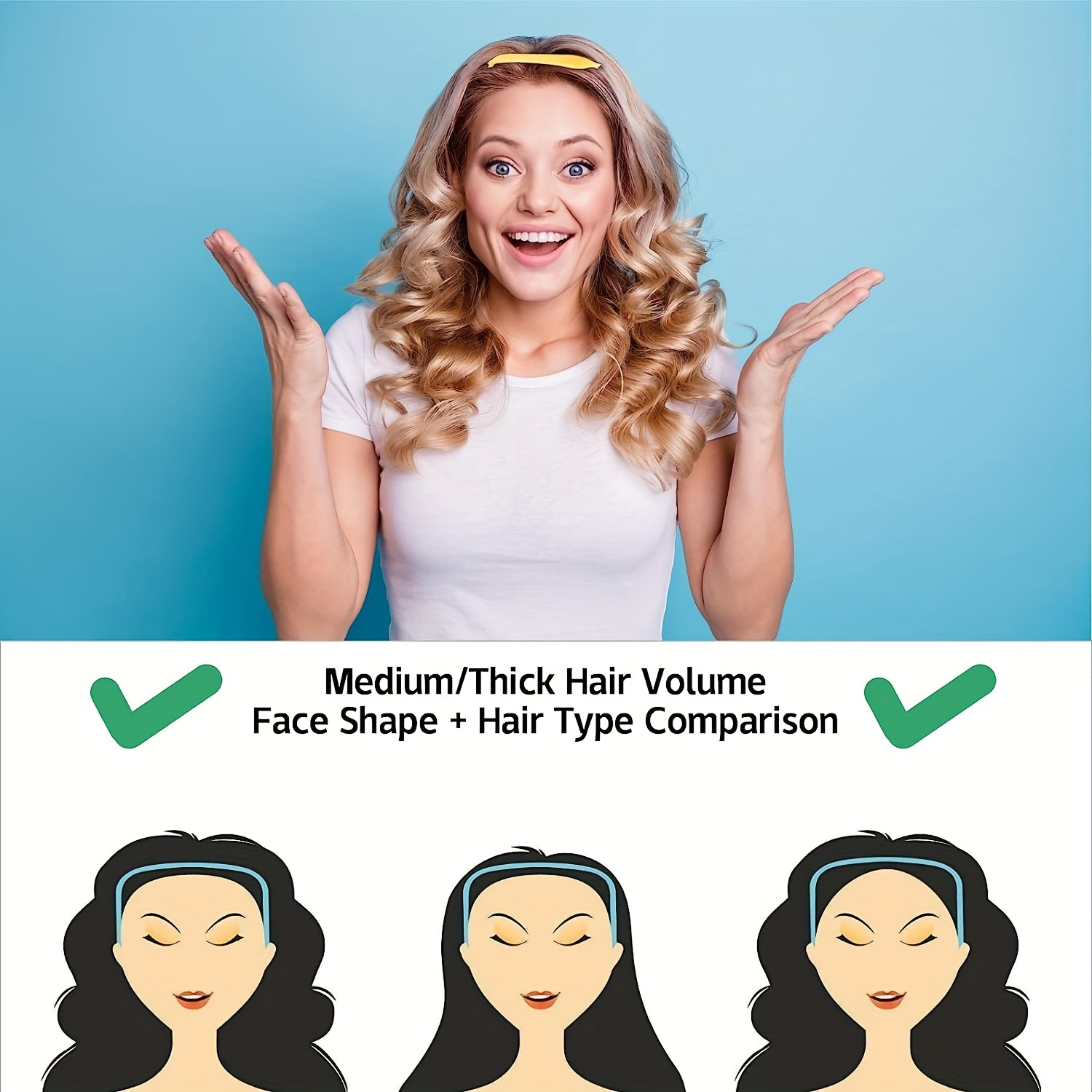 2pcs Skinny Headband for Curly Thick Hair