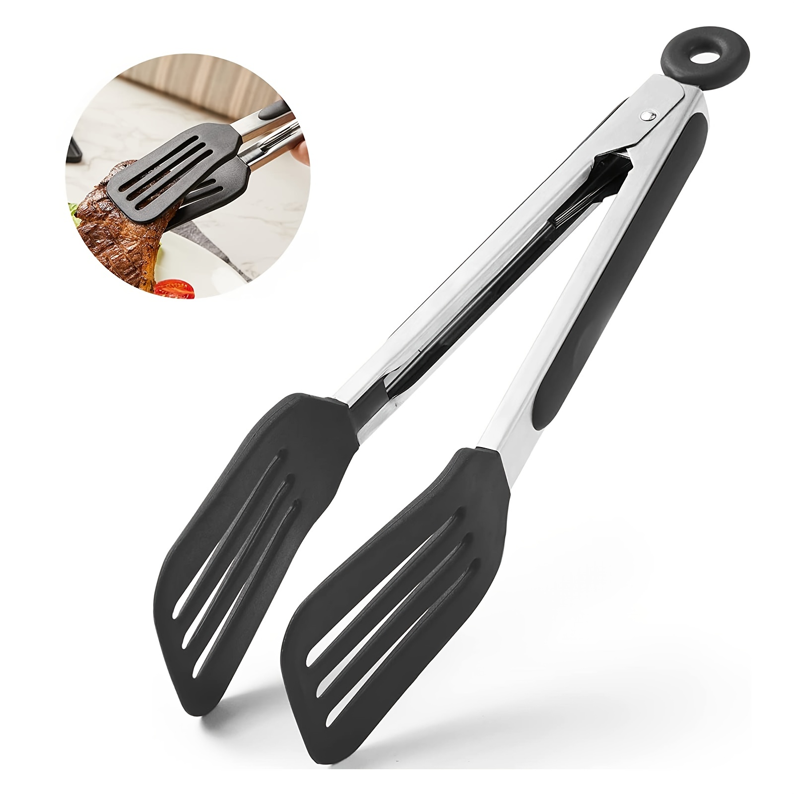 Silicone Food Tongs Stainless Steel Food Tongs Outdoor Bbq - Temu