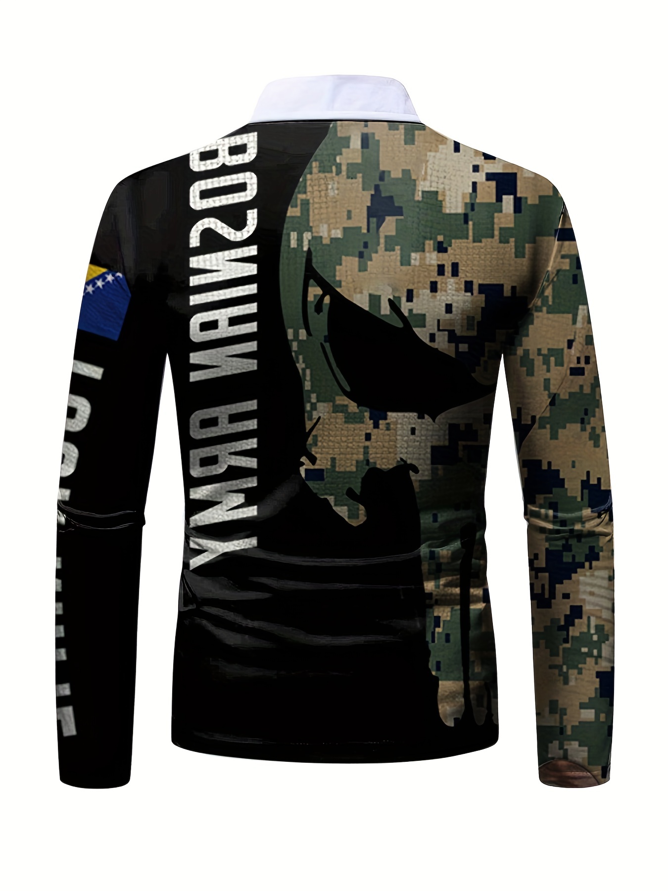 Estampado Camuflaje Camiseta Novedosa Manga Larga Hombre - Temu Chile