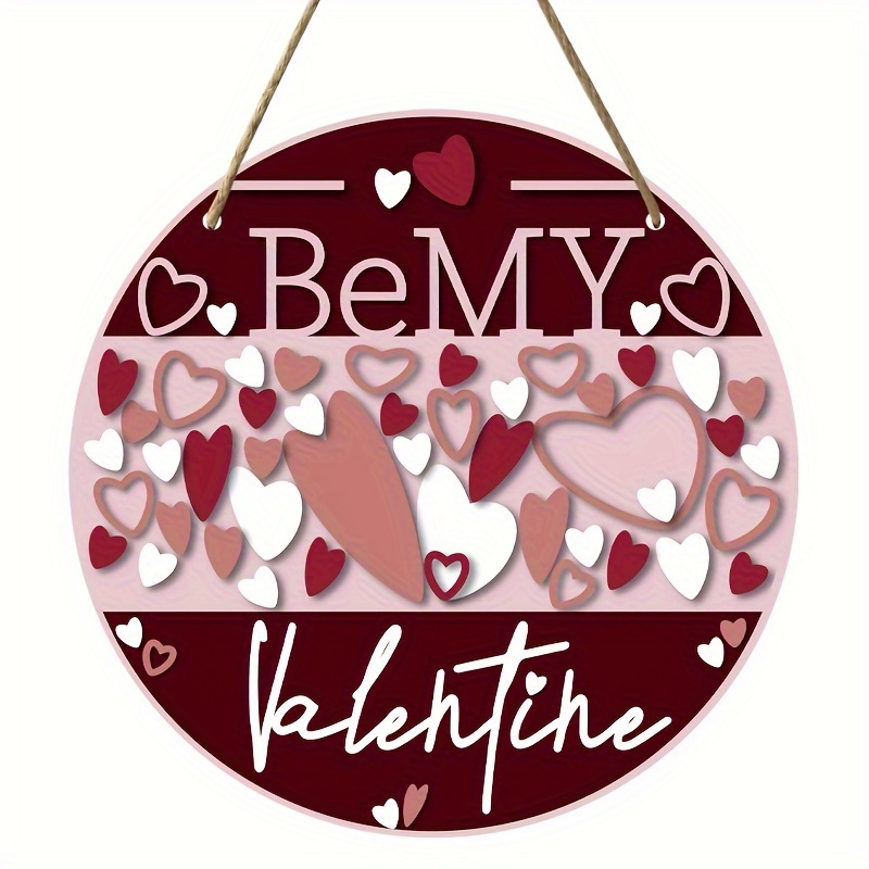 Valentine Hearts Wreath Sign Valentine Round Wreath Sign - Temu