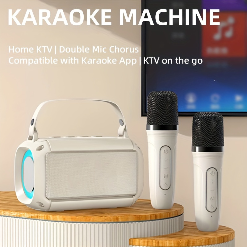 Máquina De Karaoke Con 2 Micrófonos Inalámbricos, Máquina De