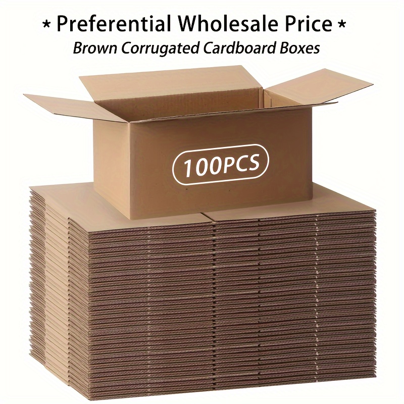 Value Pack 100pcs Small Item Shipping Boxes, 7.87x4.13x3.93inches, Brown  Corrugated Cardboard Mailer Box With Lids For Mailing Packaging, Gift Boxes  F