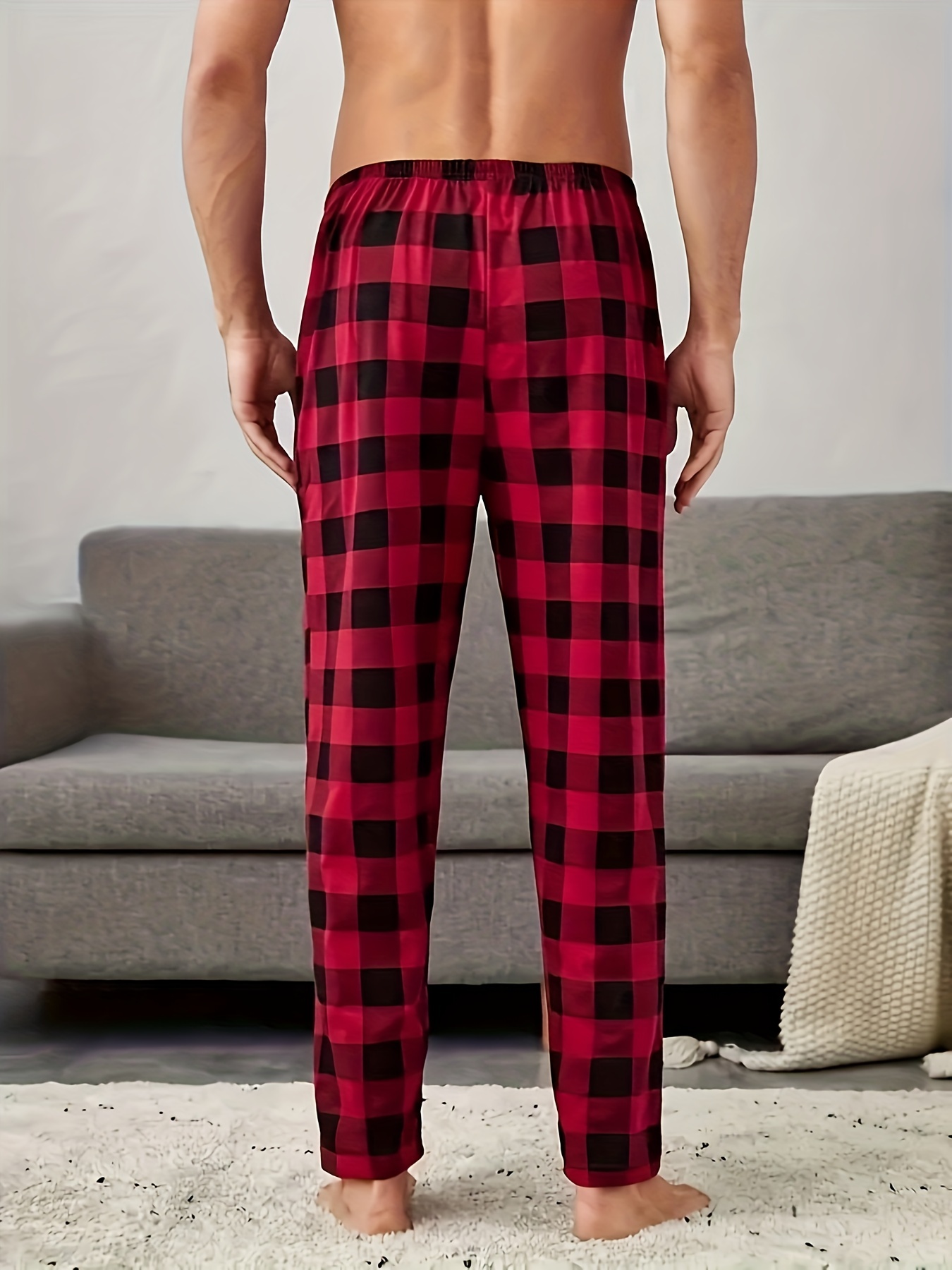 Men's Personalized Plaid Print Pants Casual Fashion Trousers - Temu