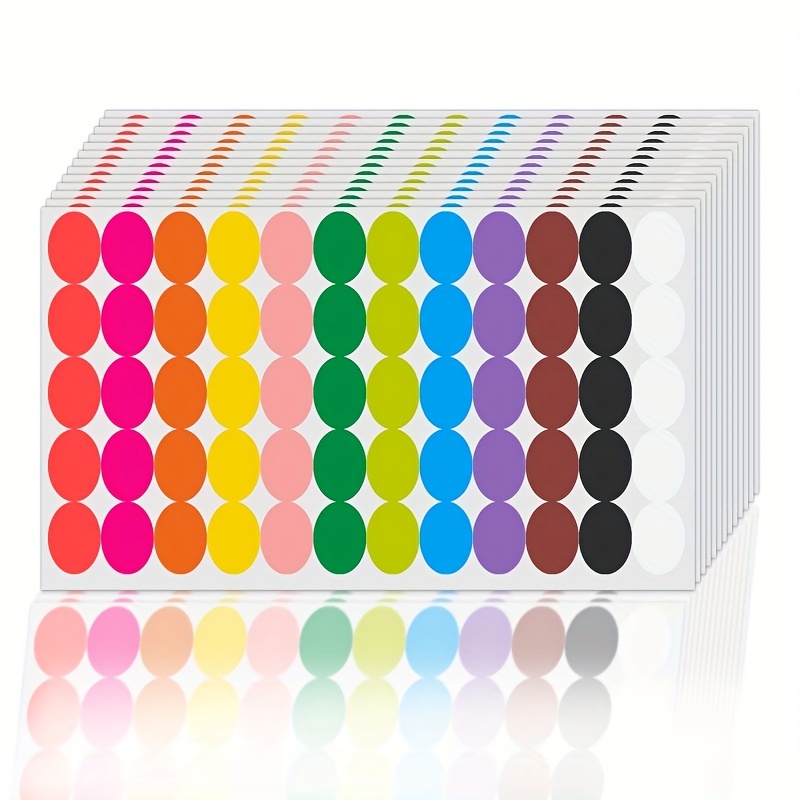 1050 étiquettes de codage de couleur PCS autocollants de point de cercle,  autocollant d'étiquette de codage coloré de style de 10 couleurs pour le  bureau, la salle de classe d'étudiant 