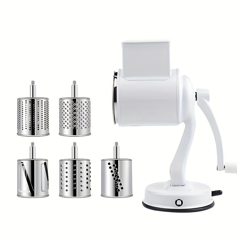 Rotary Cheese Grater Cheese Shredder - Cambom Kitchen Manual Cheese Grater  with Handle Vegetable Slicer Nuts Grinder 3 Replaceable Drum Blades and