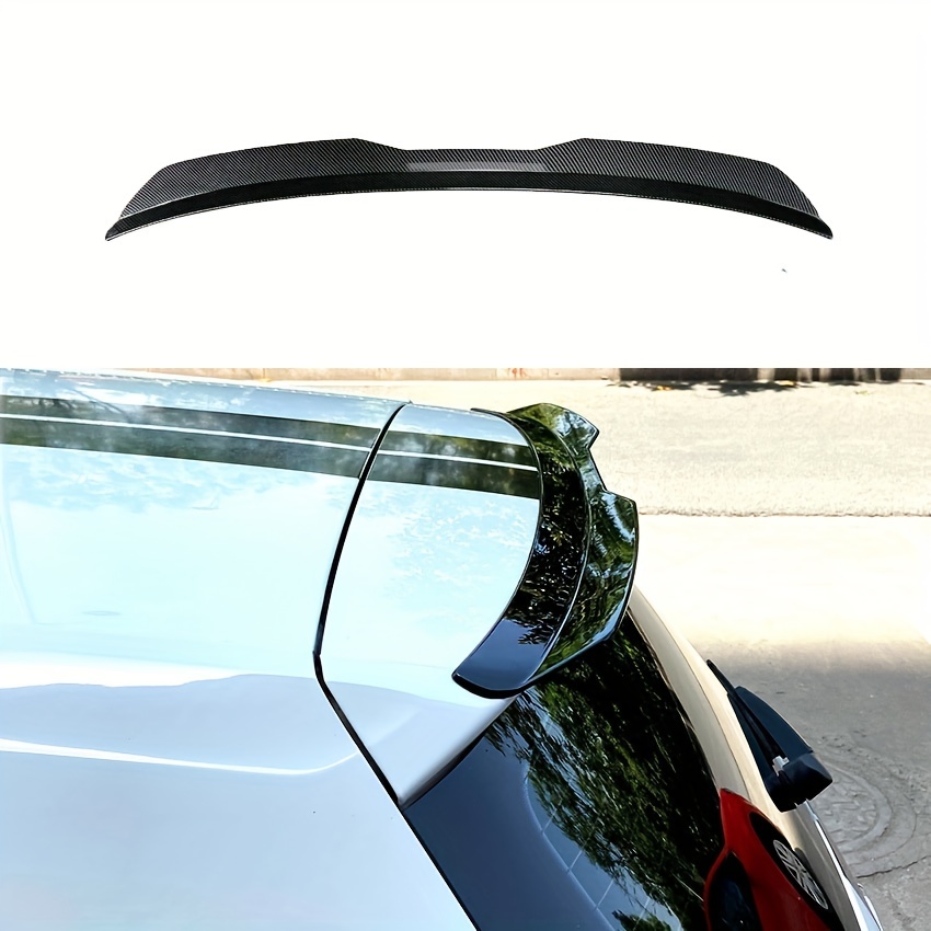 4.9Ft Car Rear Spoiler - 3D Glossy Roof Spoiler Trunk Spoiler Lip Car  Exterior Accessories - Punch-Free Installation - Universal Side Skirt Tail  Fin