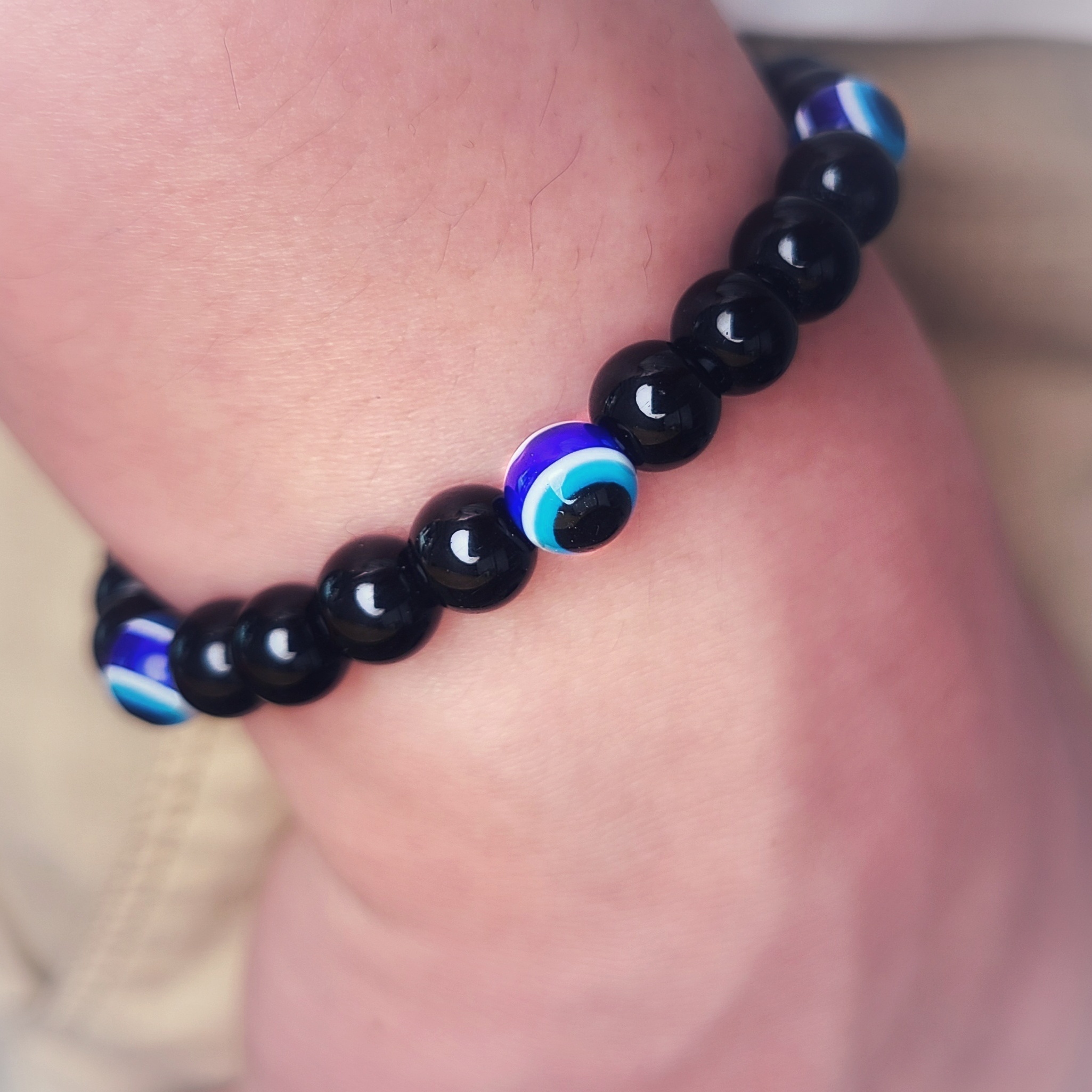 

1pc Retro Evil's Eye Stretch Bracelet For Men