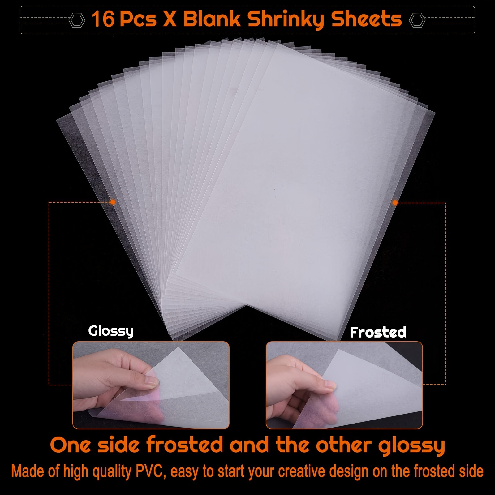 Rdanruy 150PCS Shrink Plastic Sheets Kit Include 50PCS Shrink Paper Sheets  Shrink Art Paper Shrink Film Sheets with 100PCS Keychains Accessories for