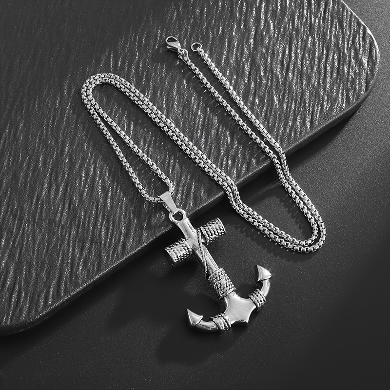 Navy 2025 anchor necklace