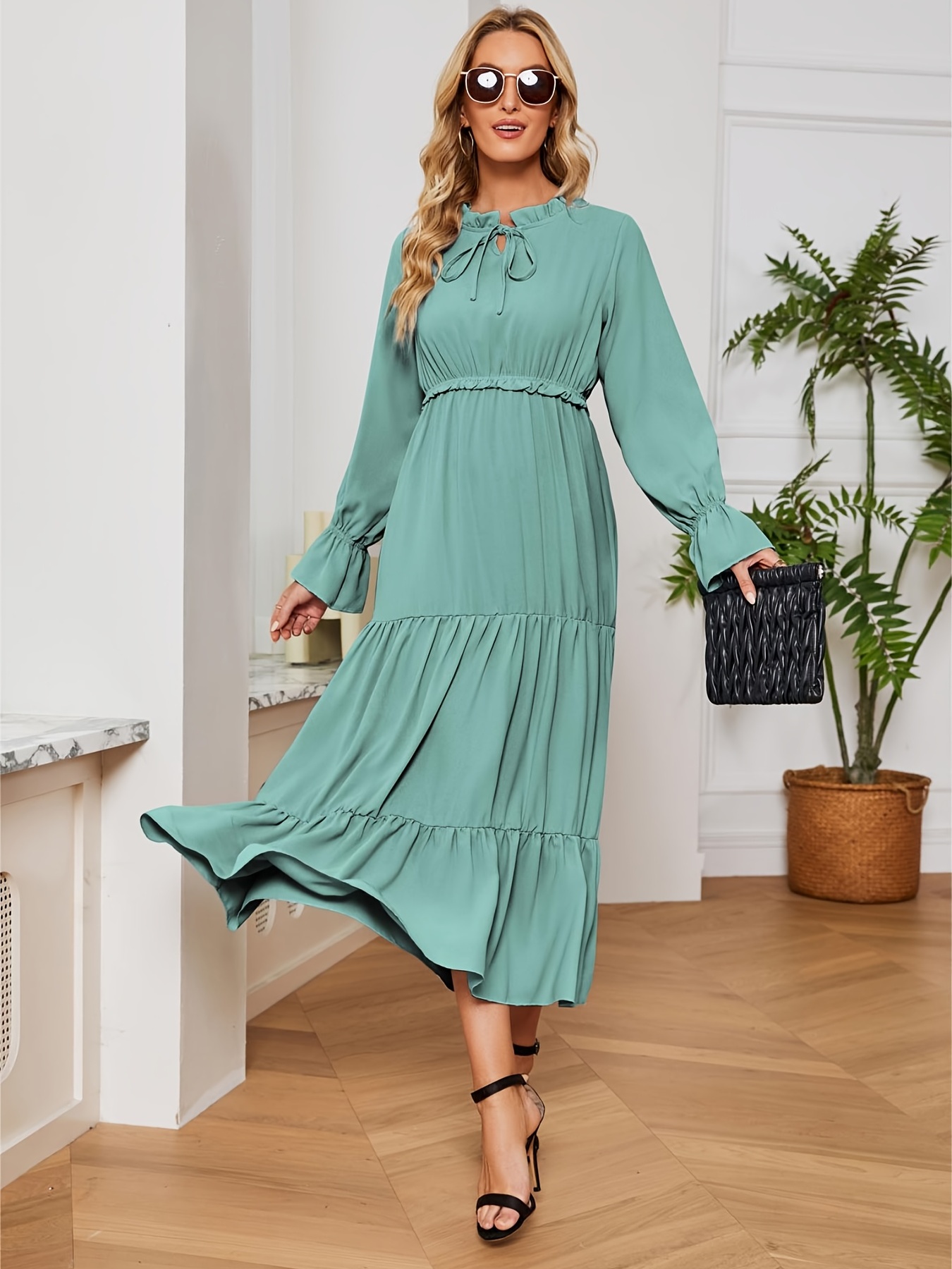 Long sleeve pastel outlet maxi dress