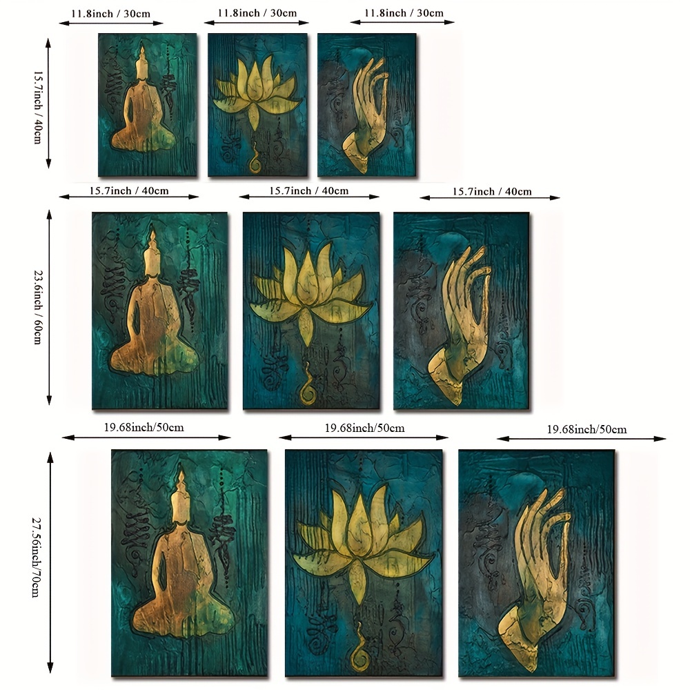 Thai Style Bergamot Lotus Flower Canvas Art Poster Zen - Temu