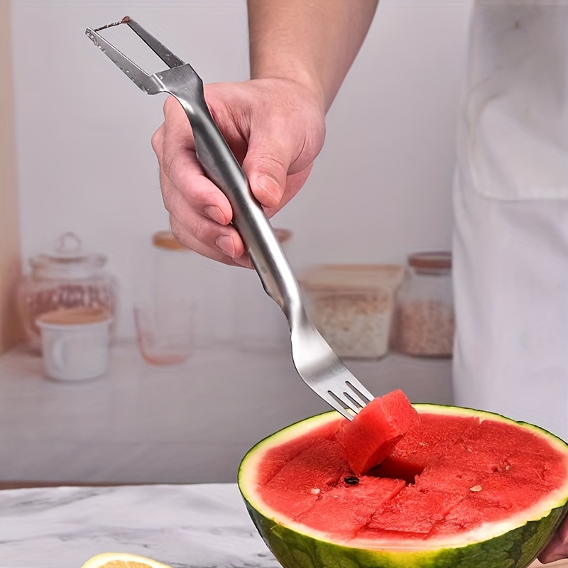 1pc Stainless Steel Multifunction Watermelon Fork, Watermelon