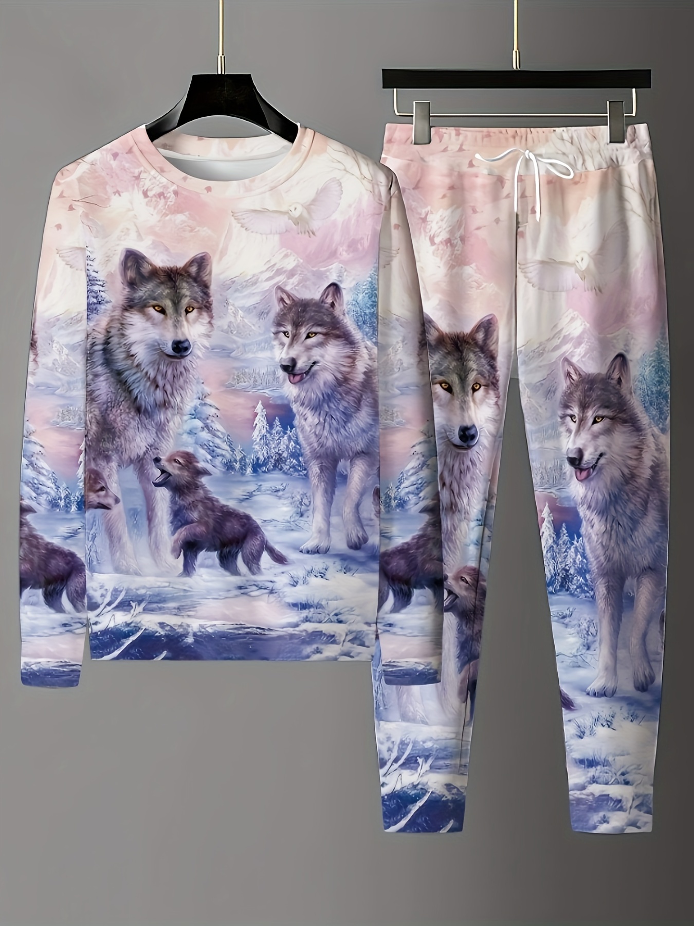 Wolf Animal Print 3D Tracksuit Bottoms Men Women Trousers Casual