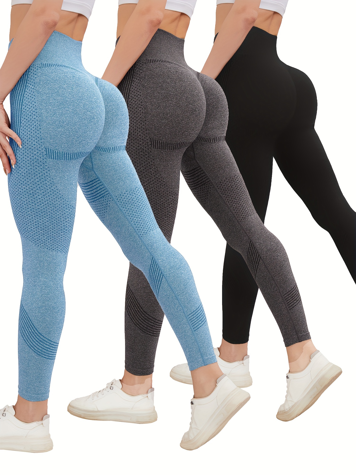 Women Workout Leggings High Waisted Tummy Control Yoga Pants Gym  Compression Tights Women Push Up Tights Pants 