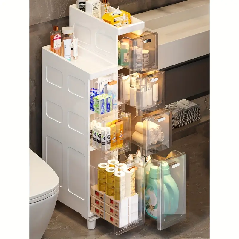 Slim Storage Cart, Bathroom Cabinet Shelf, Floor Mount Bathroom Storage  Rack, Drawer Type Multi-layer Storage Cabinet - Temu Portugal