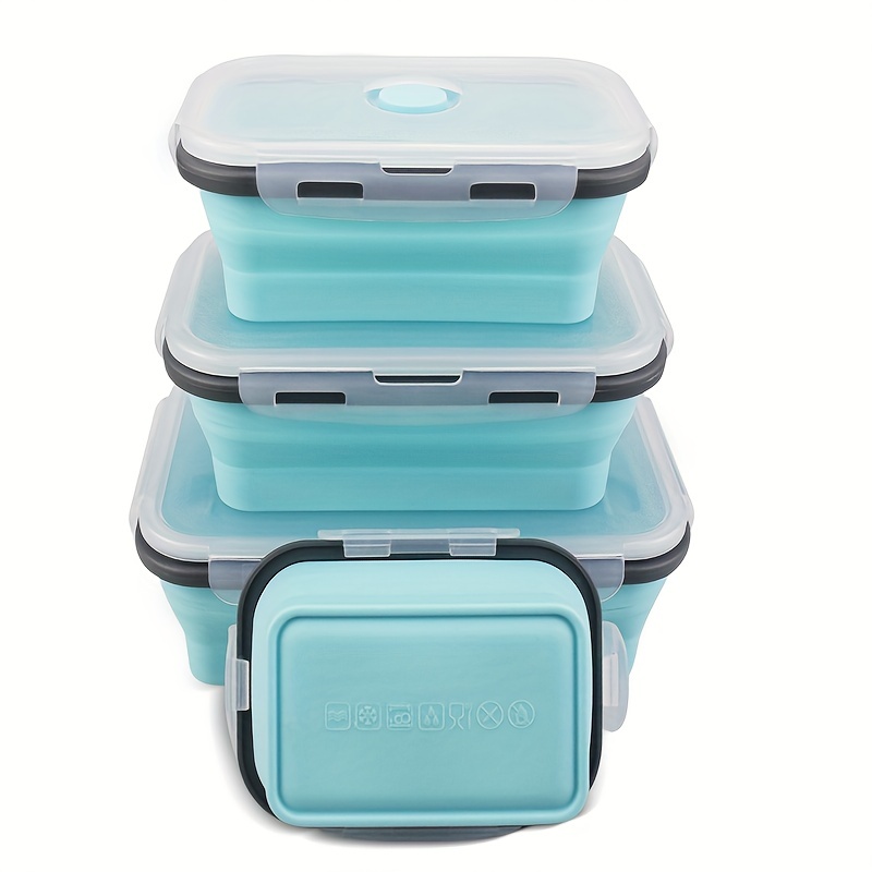  Collapsible Food Storage Containers with Airtight Lid, 11.8 oz,  Small Kitchen Stacking Silicone Collapsible Meal Prep Container Set for  Leftover, Microwave Freezer Dishwasher Safe, 4 Colors, Set of 4: Home &  Kitchen