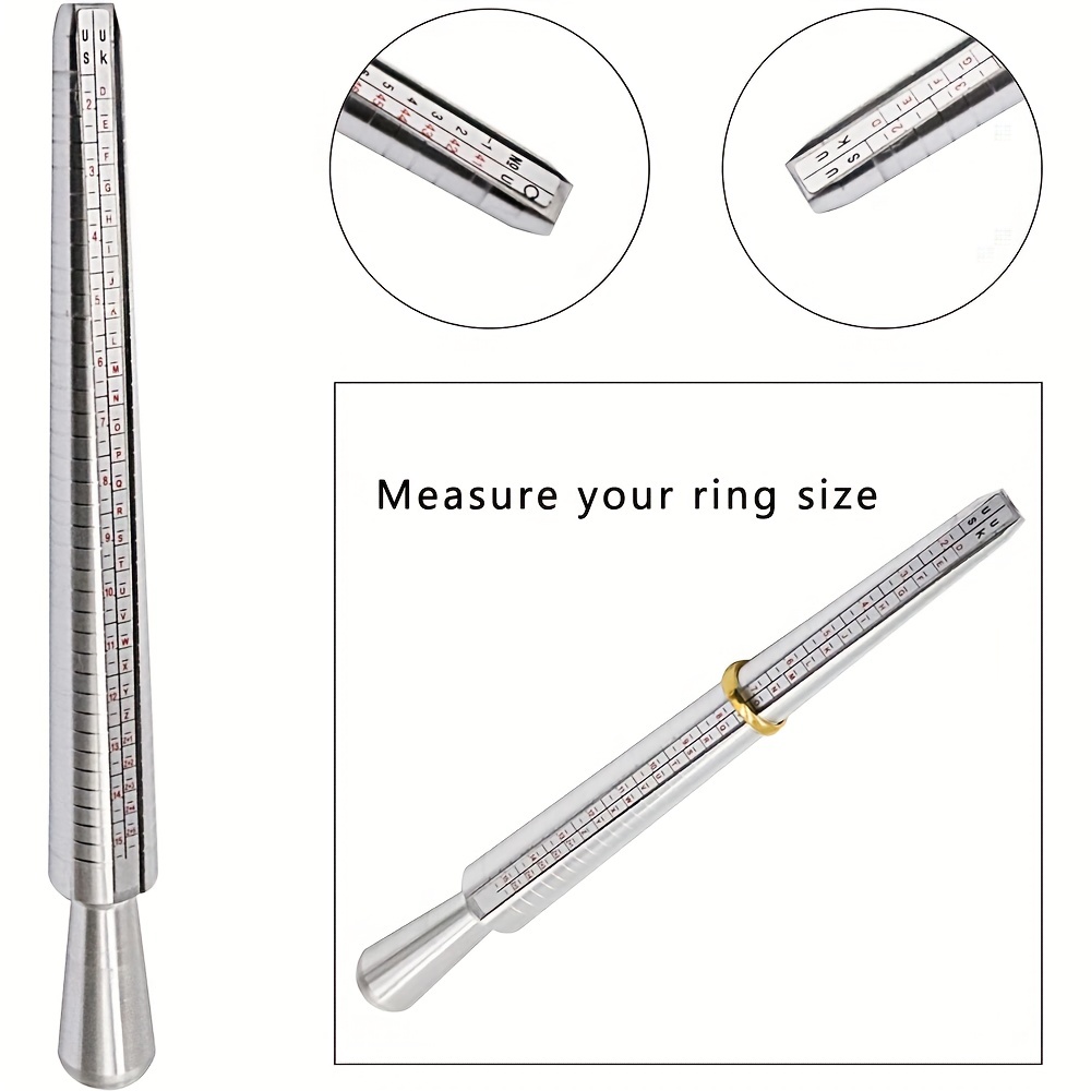 Ring Sizer Measuring Tool Set Metal Finger Sizing Gauge - Temu