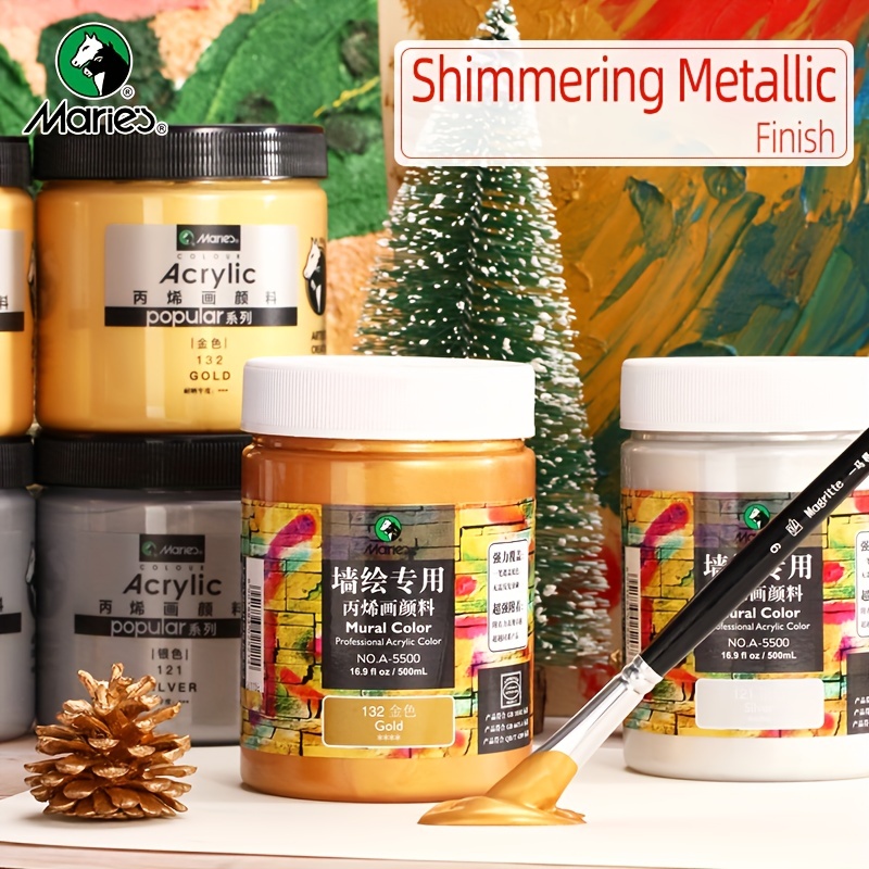 Pearlescent Acrylic Paint Golden/silvery Capacity Dry And - Temu