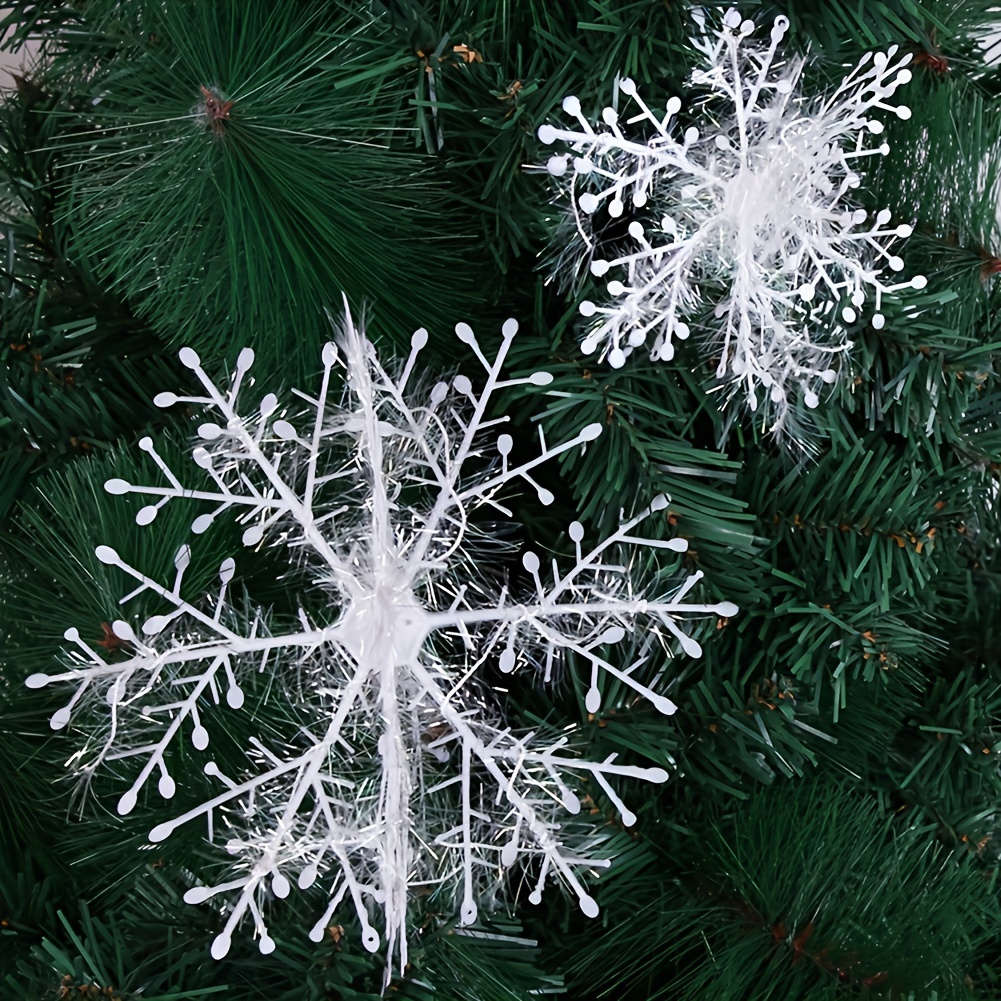 Large Snowflakes Ornaments Blue Plastic Glitter Snowflake - Temu
