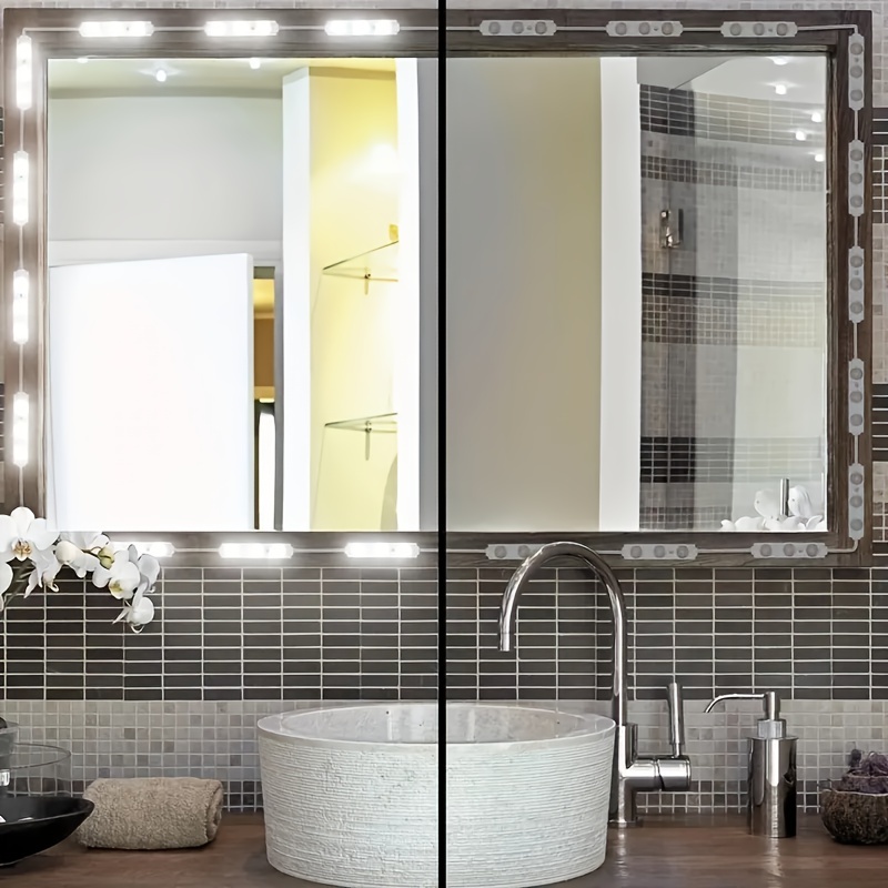  DUDSME Espejo de aumento de tocador de baño para baño, montaje  en pared, espejo de maquillaje, luz ajustable recargable por USB (color  cobre antiguo, tamaño: 7X) : Belleza y Cuidado Personal