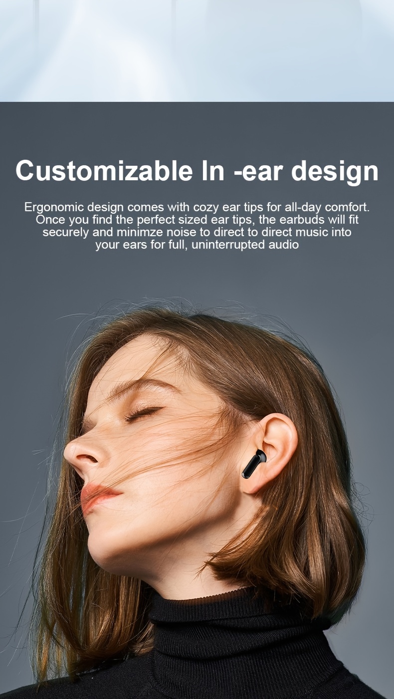 SP9X built-in digital display for ultra long battery life, in ear noise cancelling wireless earphones_voghion.com
