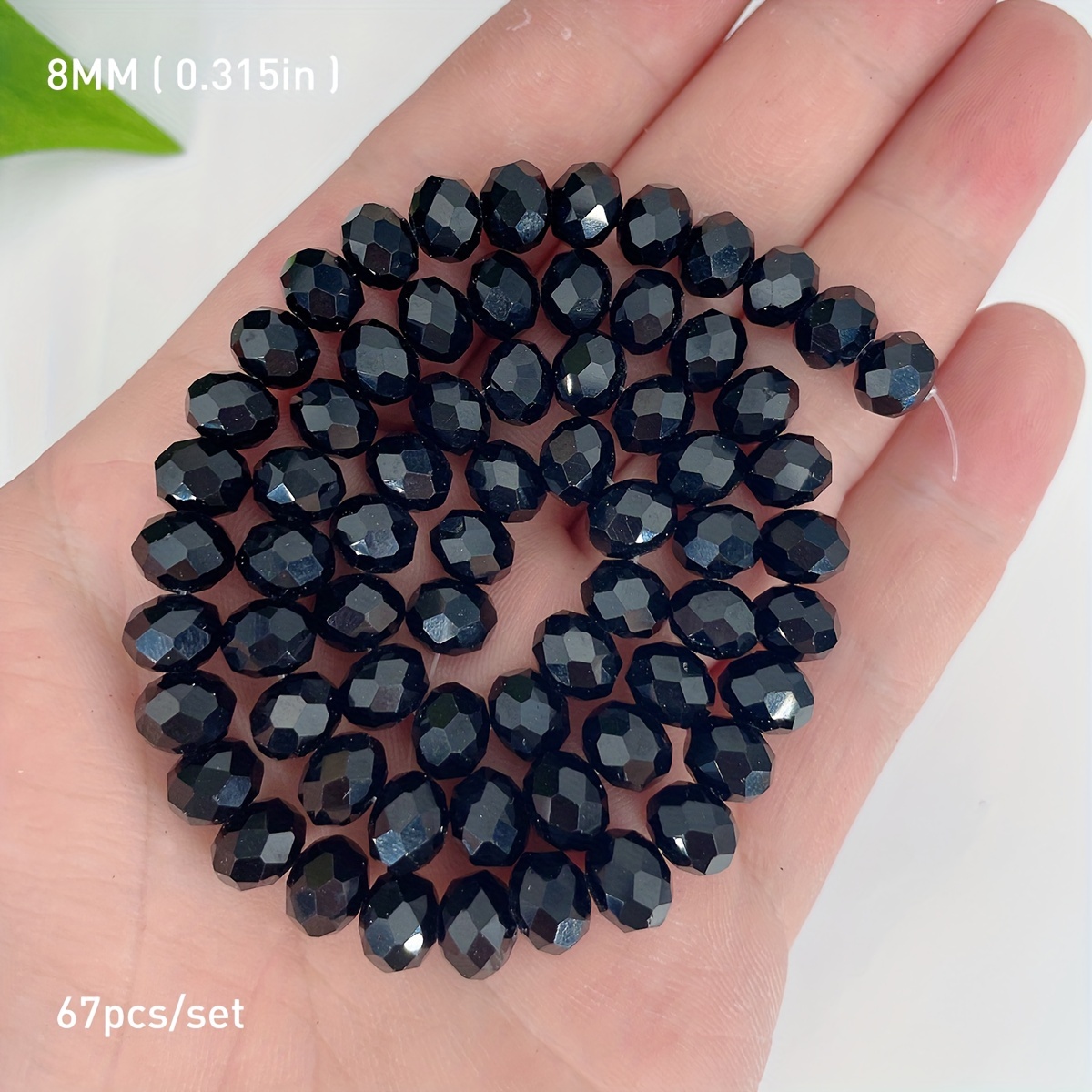 4/6/8/10/12/14MM Black Crystal Stone Beads Rondelle Wheel Faceted Glass  Loose Spacer Beads For Jewelry Making DIY Bracelet Necklace 15in