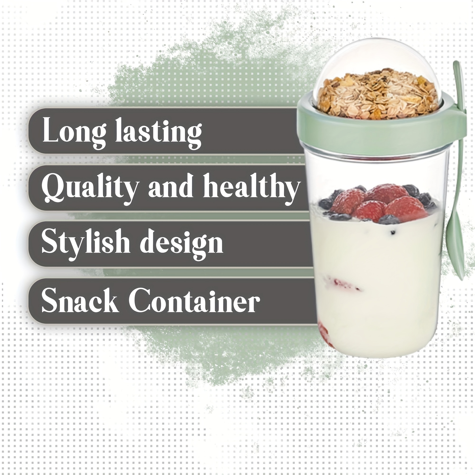 Vaso Tupper Para Yogurt Ensaladas – Con Contenedor Cuchara – La Mejor oferta