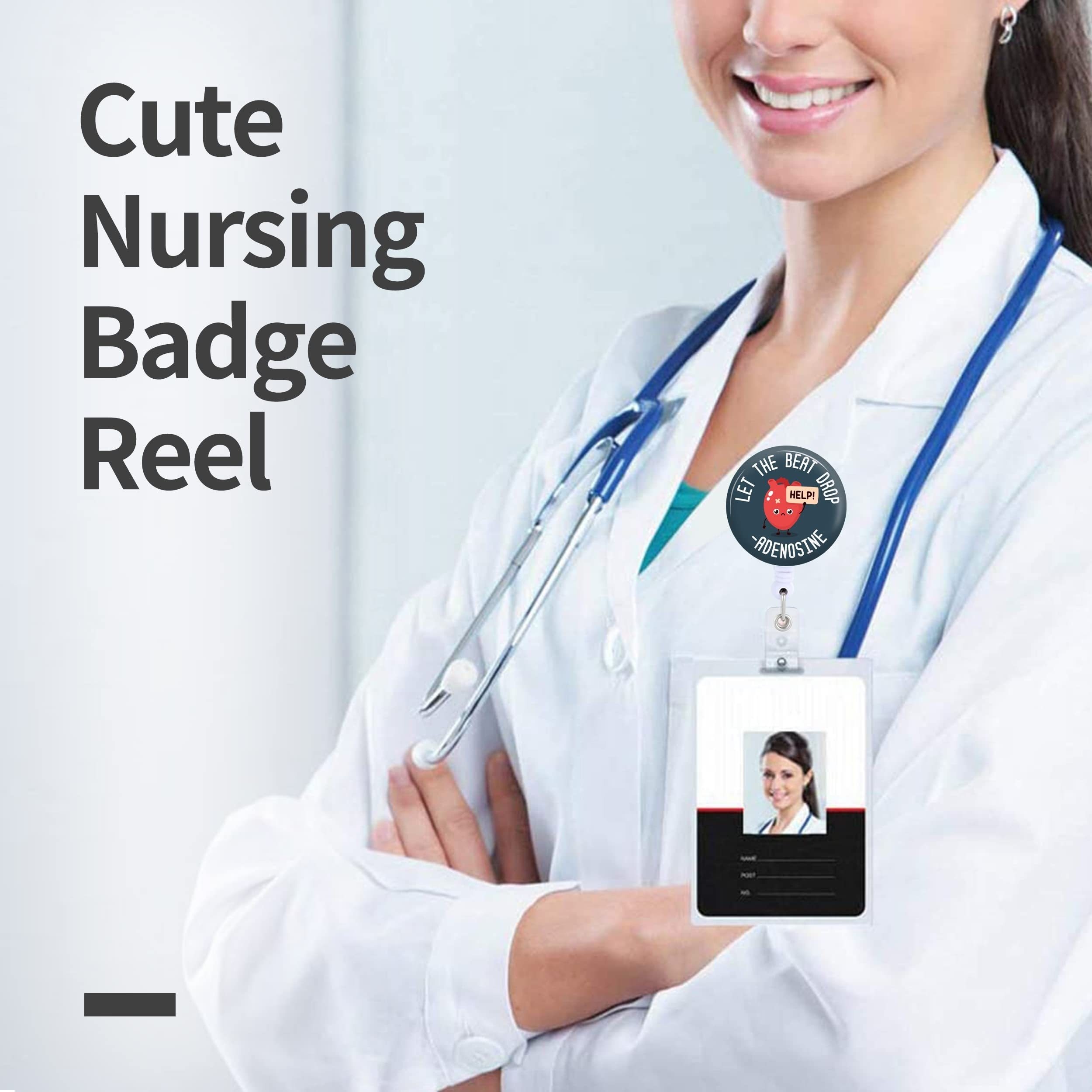 1pc Badge Reel Holder Retractable with ID Clip for Nurse Nursing