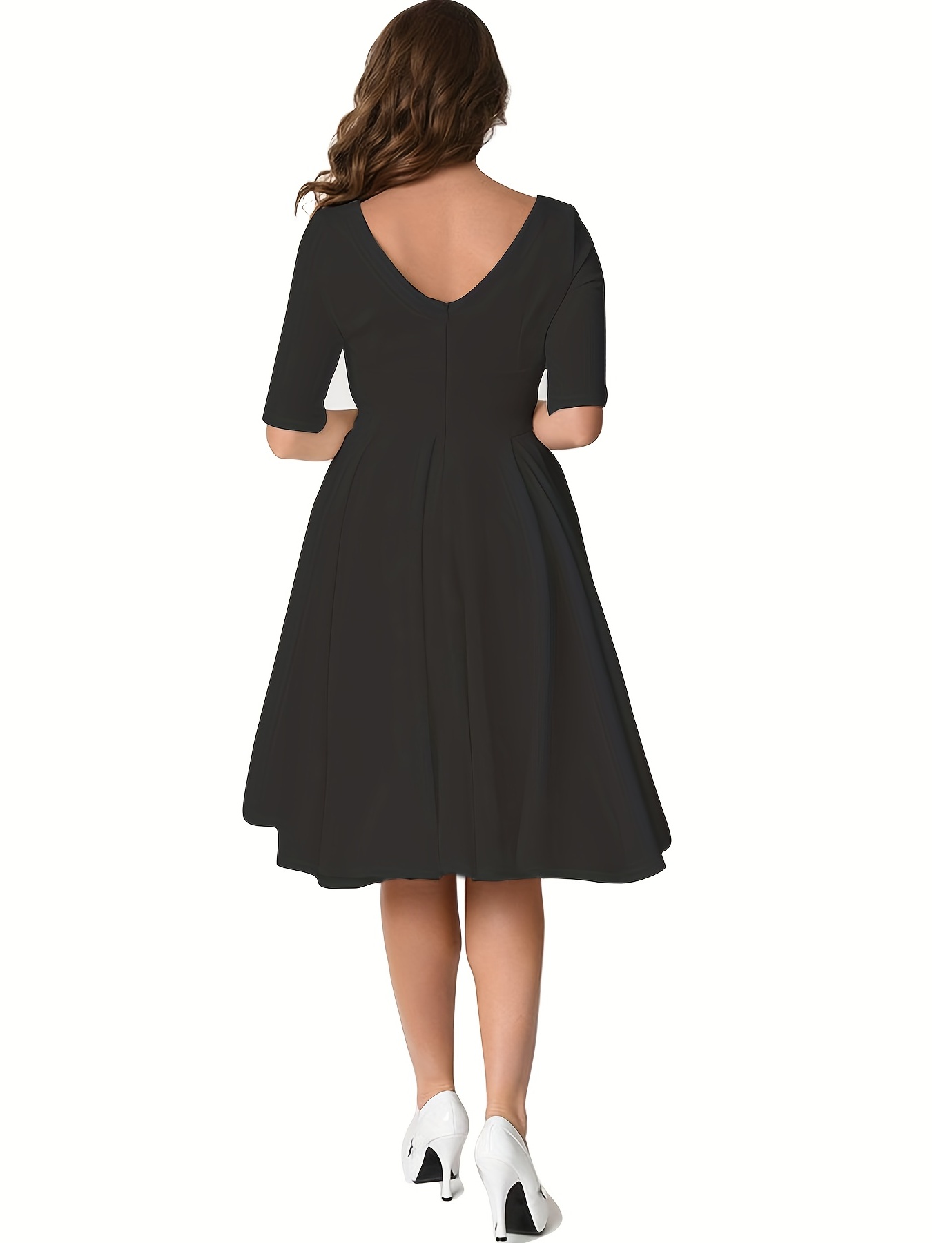Comprar 2023 cuello redondo elegante Simple vestido de manga corta