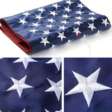 1pc American Flag 3x5 Ft Outdoor Heavy Duty, Longest Lasting American Flags For Outside 3x5, American Flag 3x5 Embroidered Stars, Us Flags 3x5 Outdoor Best In Usa High Wind Stitched Stripes, Outdoor 3x5 American Flag Nylon