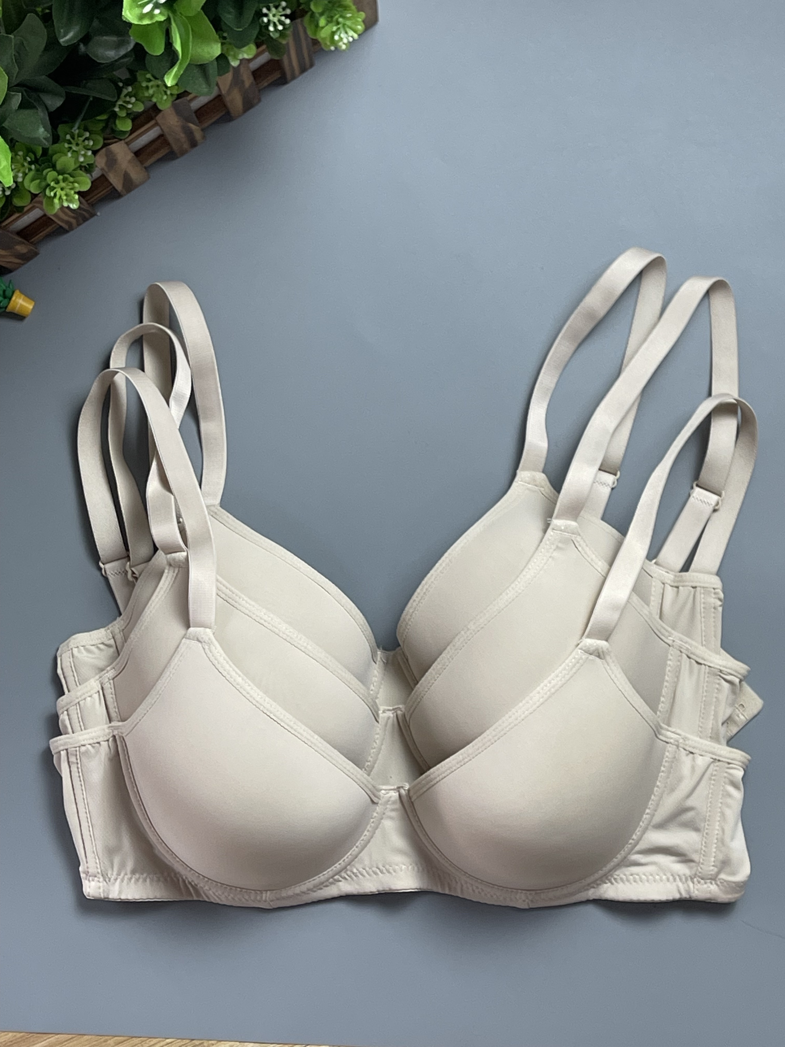 Simple Solid Bras Comfy Breathable Push Everyday Bra Women's - Temu Canada