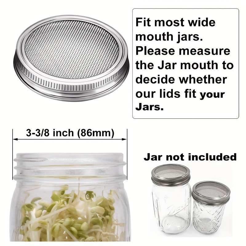 Stainless Steel Wide Mouth Sprouting Jar Strainer Lid