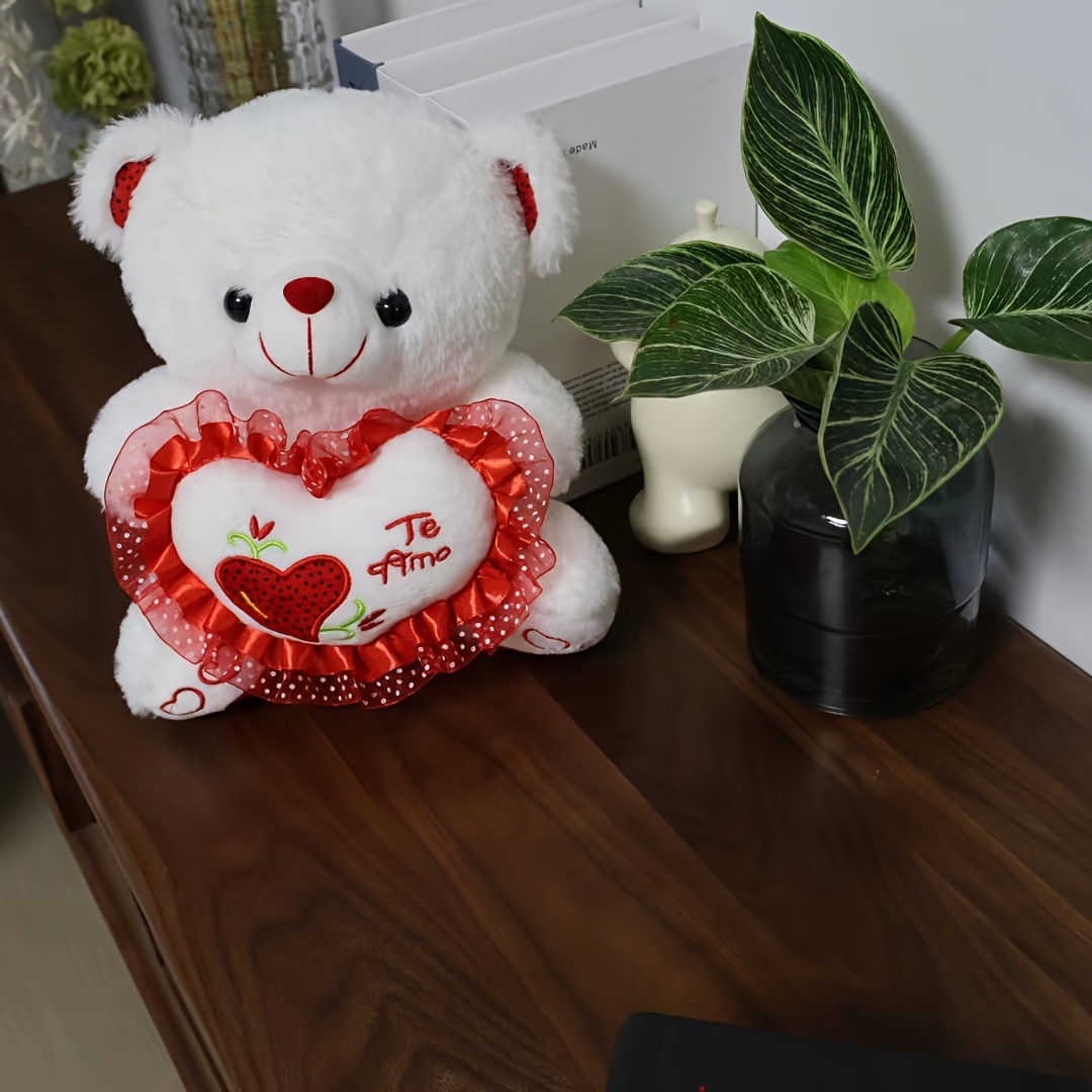 Oso Peluche Lindo Corazón Amor Muñeco Peluche Niñas Regalo - Temu