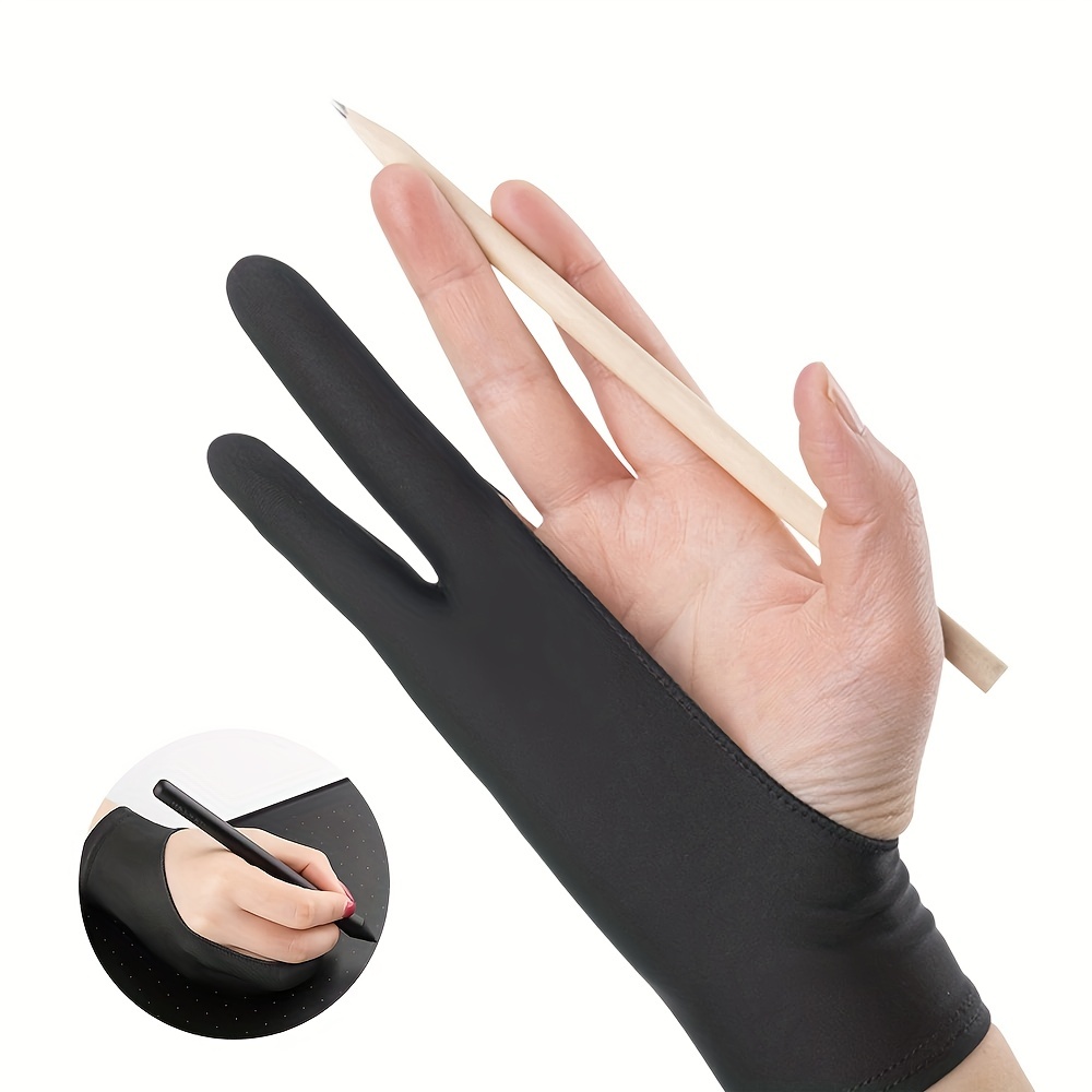 Anti Smudge Two-finger Anti Touch Drawing Gloves For Drawing