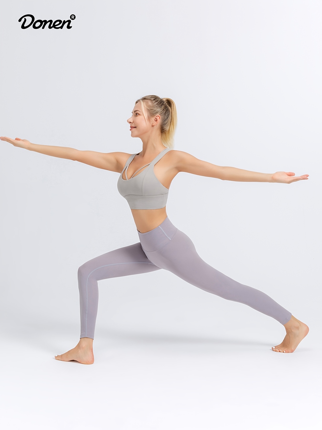 Yoga Leggings Side Pocket Waist Cross Back –