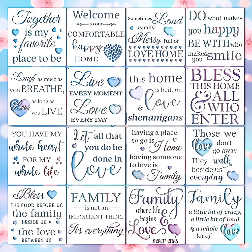  20 Piece Inspirational Word Stencil Set, Stencils for Painting  on Wood, Canvas - Quotes Include Dream, Faith Hope Love - Stencils for  Crafts Reusable – Art Stencils for Drawing 