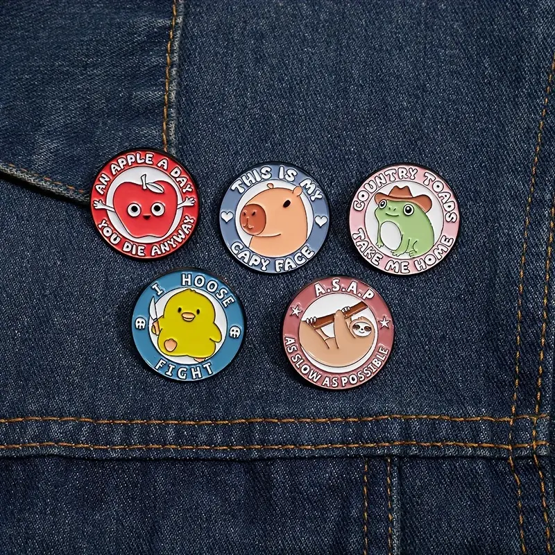  Enamel Backpack Pins, 5pcs Funny Duck Pins for Jeans