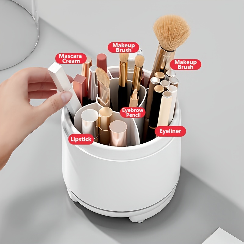 Dustproof Makeup Brush Holder 360 Degree Rotation Clear - Temu