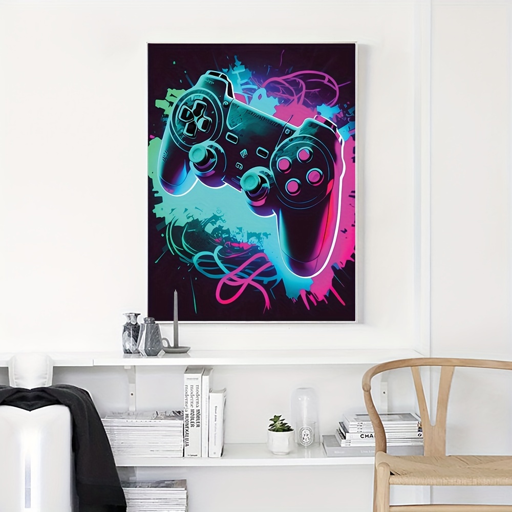 Abstract Neon Game Controller art Gamer poster 6 Digital Download Print