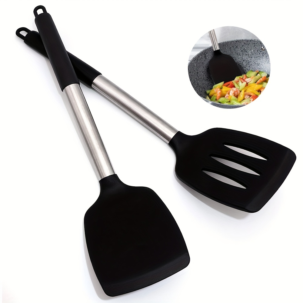 Heat Resistant Silicone Turner Set Nonstick Slotted Spatula - Temu
