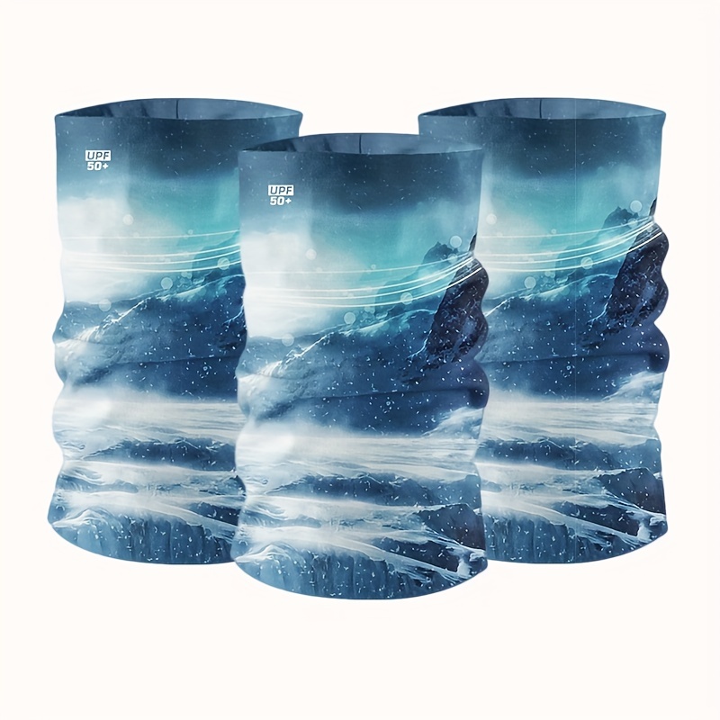 Upf 50+ Landscape Print Cooling Ice Silk Neck Gaiter Cycling