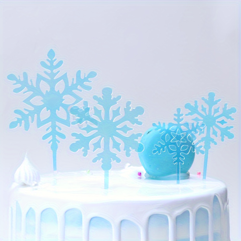 Snowflake Cake Toppers Christmas Cake Insert Dessert - Temu