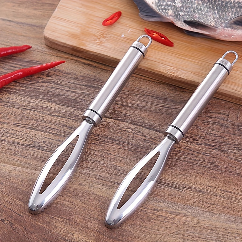 Stainless Steel Fish Scales And Skin Scraper Set Stainless Steel Cooking  Tongs For Fishing And Cleaning Kitchen Gadget From Shelly_2020, $0.91