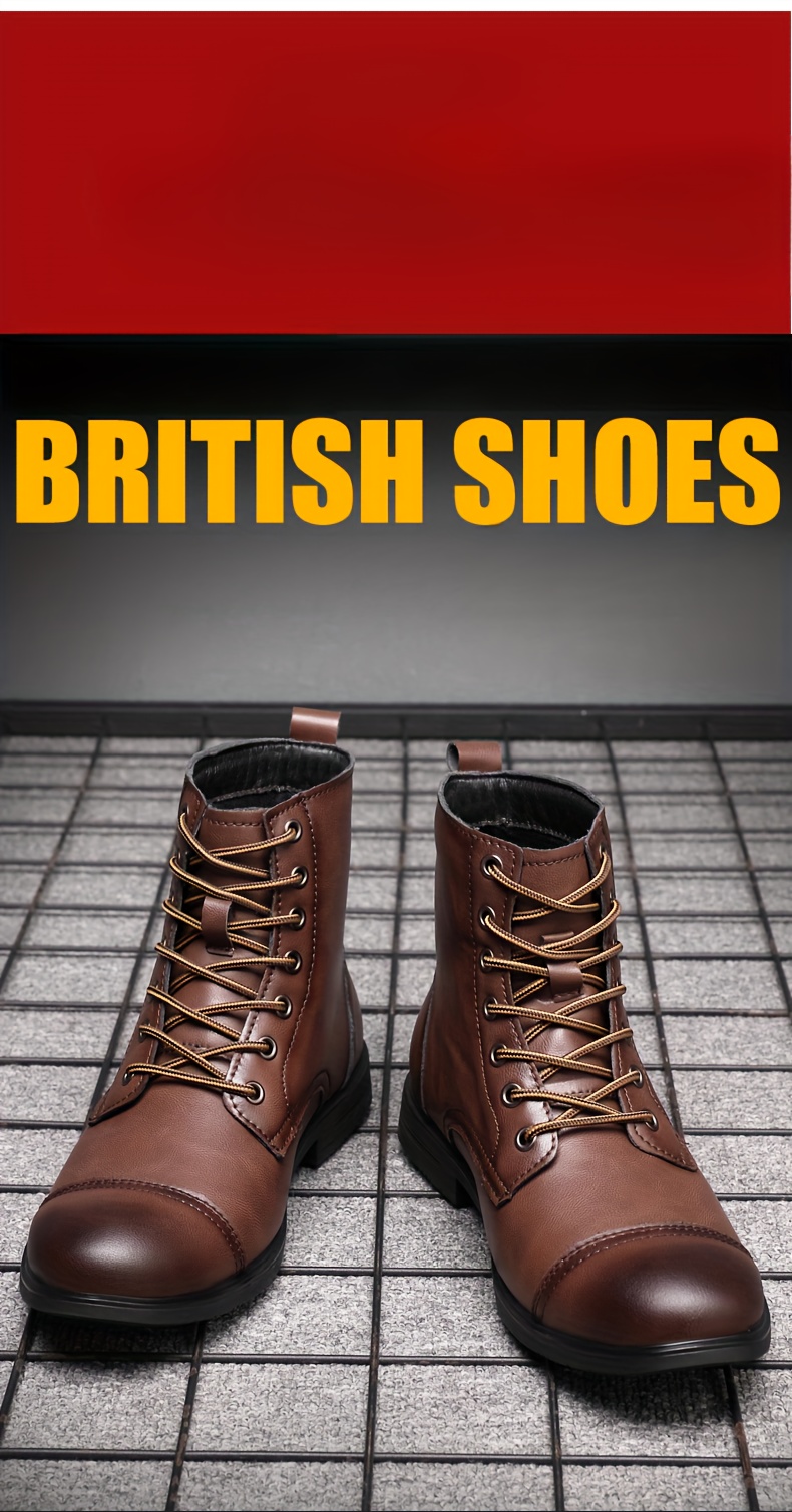 Mens Cap Toe Dress Boots Dress Shoes Boots Casual Walking Shoes High